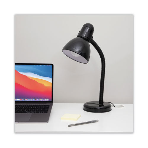 Advanced Style Incandescent Gooseneck Desk Lamp, 6w X 6d X 18h, Black