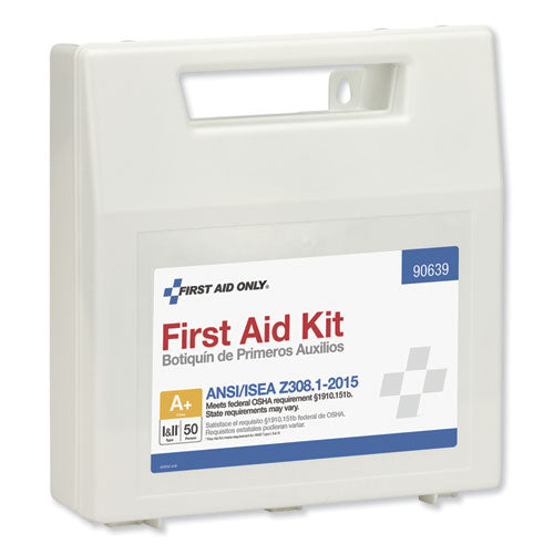 Ansi Class A+ First Aid Kit For 50 People, 183 Pieces, Plastic Case