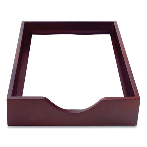 Hardwood Stackable Desk Trays, 1 Section, Legal Size Files, 10.25" X 15.25" X 2.5", Mahogany