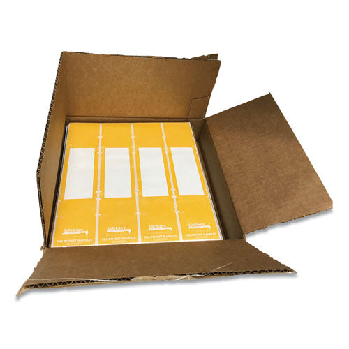 File Pocket Handles, 9.63 X 2, Yellow/white, 4/sheet, 12 Sheets/pack