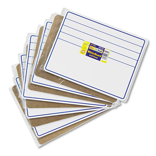 Dry Erase Student Boards, 12 X 9, Blue/white Surface, 10/set