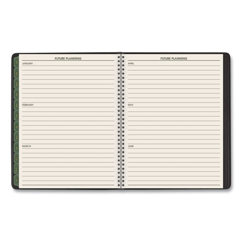 Recycled Weekly Vertical-column Format Appointment Book, 8.75 X 7, Black Cover, 12-month (jan To Dec): 2024