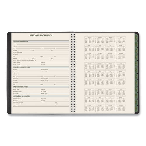 Recycled Weekly Vertical-column Format Appointment Book, 8.75 X 7, Black Cover, 12-month (jan To Dec): 2024