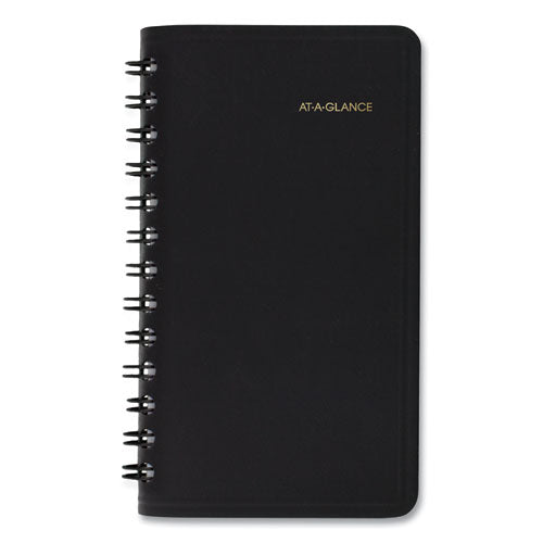 Weekly Planner, 4.5 X 2.5, Black Cover, 12-month (jan To Dec): 2024