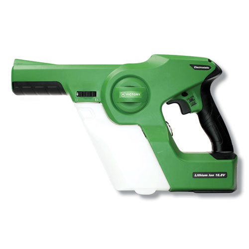 Professional Cordless Electrostatic Handheld Sprayer, 33.8 Oz, 0.65" X 48" Hose, Green/translucent White/black