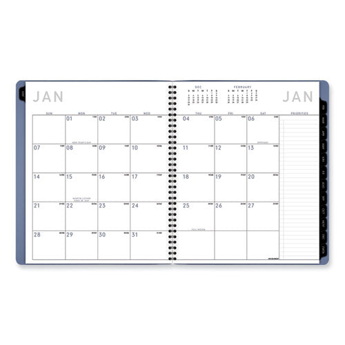 Contemporary Monthly Planner, 11.38 X 9.63, Blue Cover, 12-month (jan To Dec): 2024