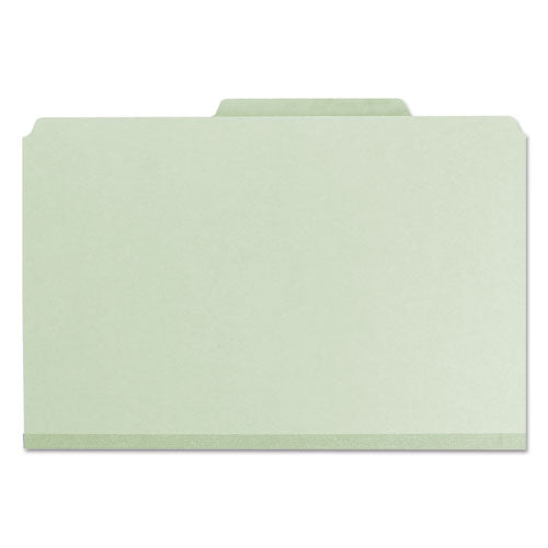 Recycled Pressboard Folders, Two Safeshield Coated Fasteners, 2/5-cut: R Of C, 2" Expansion, Legal Size, Gray-green, 25/box