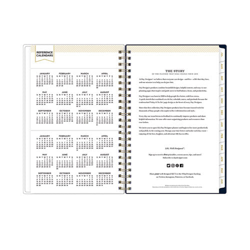 Day Designer Peyton Create-your-own Cover Weekly/monthly Planner, Floral, 8 X 5, Navy, 12-month (july-june): 2023 To 2024