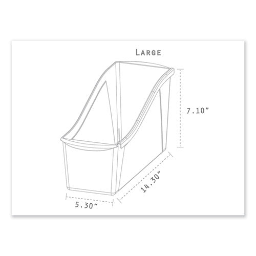 Interlocking Book Bins With Clear Label Pouches, 4.75" X 12.63" X 7", Assorted Colors, 5/pack