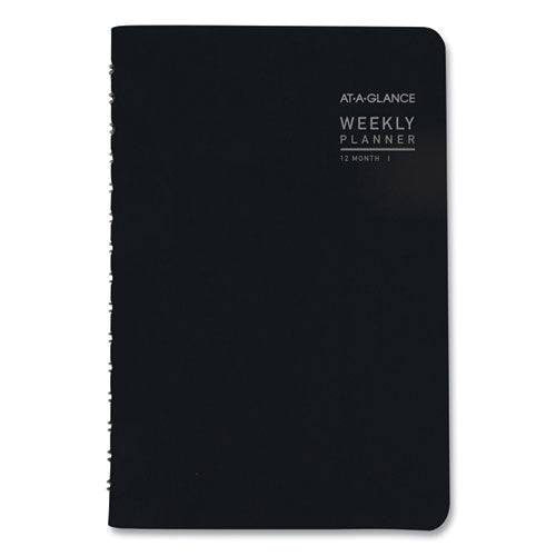 Contemporary Weekly/monthly Planner, Open-block Format, 8.5 X 5.5, Black Cover, 12-month (jan To Dec): 2022