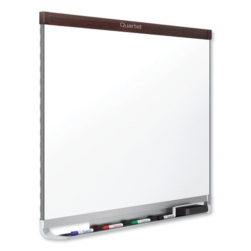 Prestige 2 Duramax Magnetic Porcelain, 96 X 48, White Surface, Mahogany Fiberboard/plastic Frame