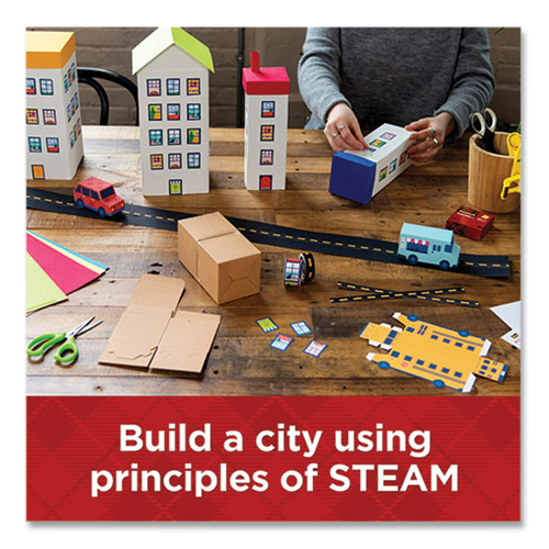 Steam Pack City Builder Kit, 6 Projects, Tape/scissors/cut-outs/prompt Book