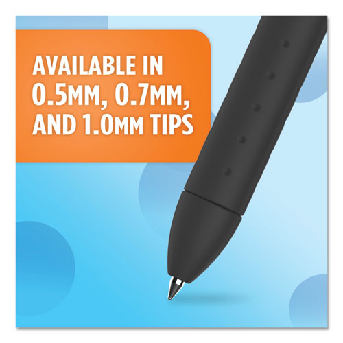 Inkjoy Gel Pen, Retractable, Medium 0.7 Mm, Black Ink, Black Barrel, Dozen