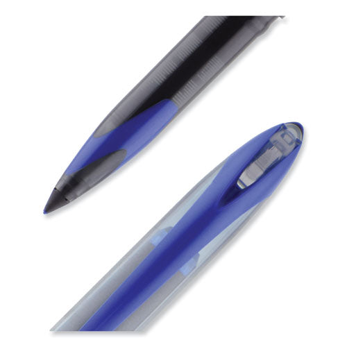 Air Porous Roller Ball Pen, Stick, Medium 0.7 Mm, Blue Ink, Black/blue Barrel, Dozen