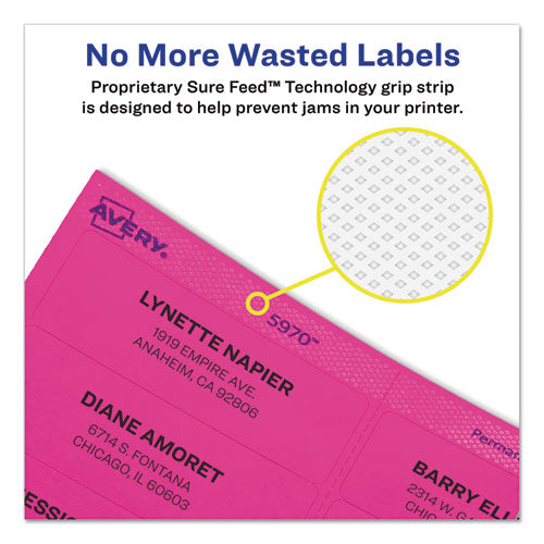 High-visibility Permanent Laser Id Labels, 2 X 4, Neon Assorted, 500/pack