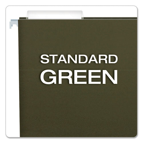 Standard Green Hanging Folders, Letter Size, 1/3-cut Tabs, Standard Green, 25/box