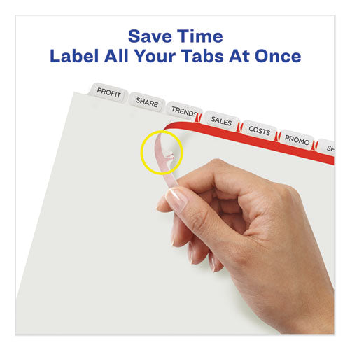 Print And Apply Index Maker Clear Label Plastic Dividers W/printable Label Strip, 8-tab, 11 X 8.5, Frosted Clear Tabs, 1 Set