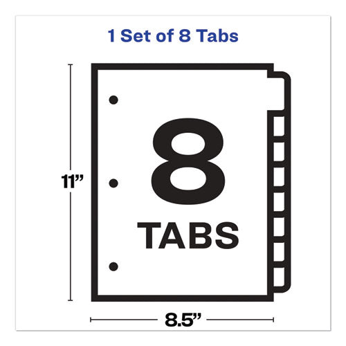 Print And Apply Index Maker Clear Label Plastic Dividers W/printable Label Strip, 8-tab, 11 X 8.5, Frosted Clear Tabs, 1 Set