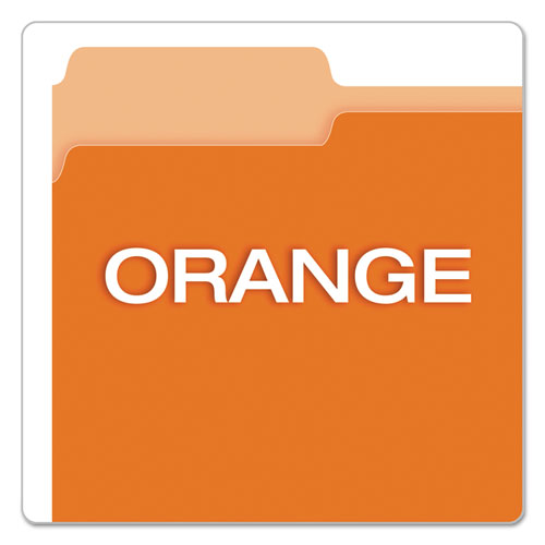 Colored File Folders, 1/3-cut Tabs: Assorted, Letter Size, Orange/light Orange, 100/box