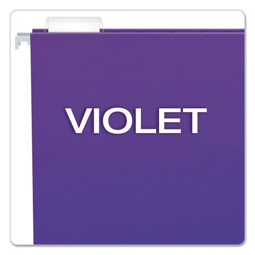 Colored Hanging Folders, Letter Size, 1/5-cut Tabs, Violet, 25/box