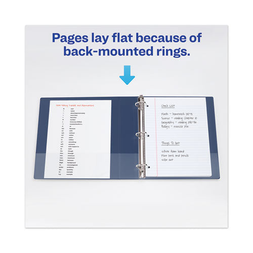 Heavy-duty View Binder With Durahinge And One Touch Ezd Rings, 3 Rings, 1" Capacity, 11 X 8.5, Navy Blue