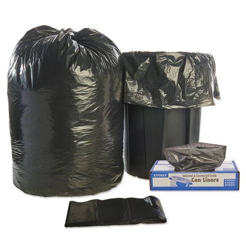 Total Recycled Content Plastic Trash Bags, 56 Gal, 1.5 Mil, 43" X 49", Brown/black, 100/carton