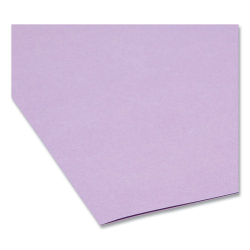 Reinforced Top Tab Colored File Folders, 1/3-cut Tabs: Assorted, Legal Size, 0.75" Expansion, Lavender, 100/box