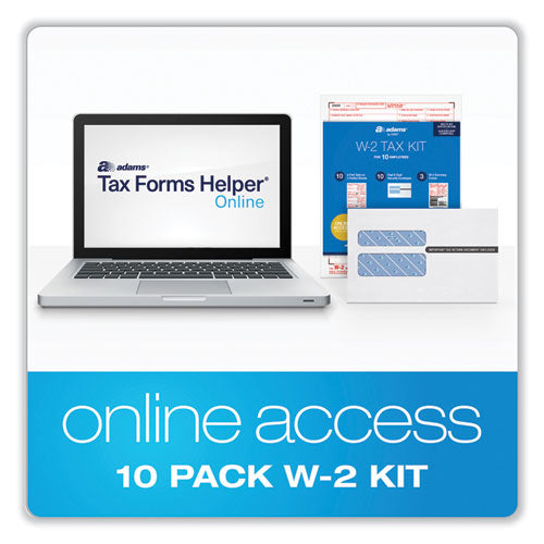 W-2 Online Tax Kit, Fiscal Year: 2023, Six-part Carbonless, 8 X 5.5, 2 Forms/sheet, 10 Forms Total