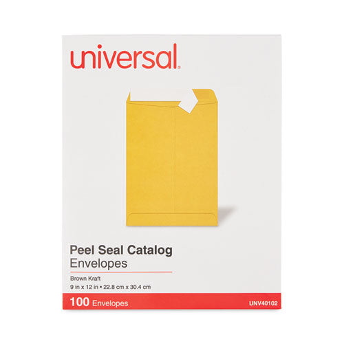 Peel Seal Strip Catalog Envelope, #10 1/2, Square Flap, Self-adhesive Closure, 9 X 12, Natural Kraft, 100/box