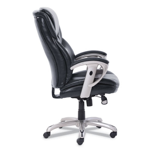 Emerson Executive Task Chair, Supports Up To 300 Lb, 19" To 22" Seat Height, Black Seat/back, Silver Base