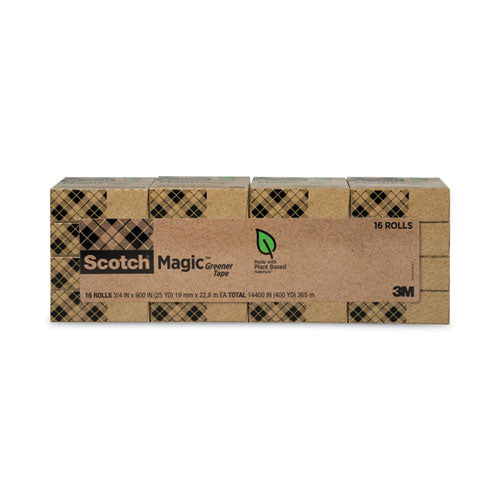 Magic Greener Tape, 1" Core, 0.75" X 75 Ft, Clear, 16/pack