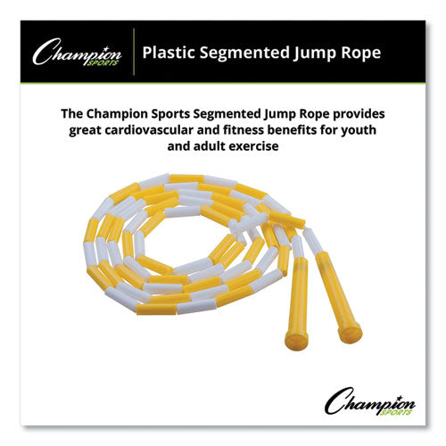 Segmented Plastic Jump Rope, 8 Ft, Yellow/white