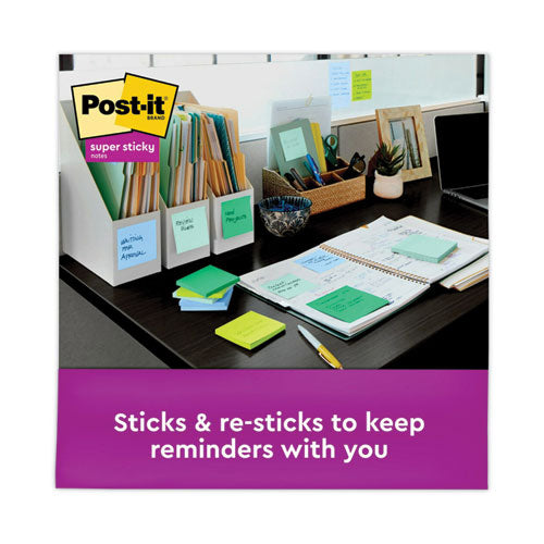 Recycled Pop-up Notes In Oasis Collection Colors, 3 X 3, 90 Sheets/pad, 10 Pads/pack