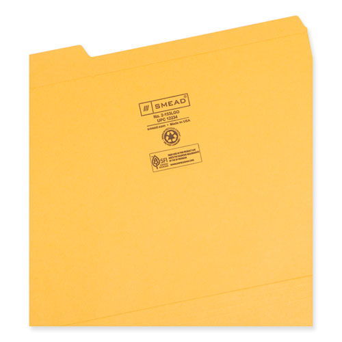 Reinforced Top Tab Colored File Folders, 1/3-cut Tabs: Assorted, Letter Size, 0.75" Expansion, Goldenrod, 100/box