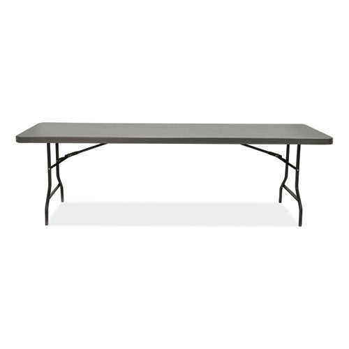 Indestructable Commercial Folding Table, Rectangular, 96" X 30" X 29", Charcoal Top, Charcoal Base/legs