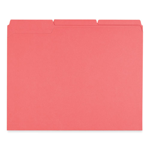 Reinforced Top-tab File Folders, 1/3-cut Tabs: Assorted, Letter Size, 1" Expansion, Red, 100/box