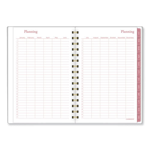 Thicket Weekly/monthly Planner, Floral Artwork, 8.5 X 6.38, Gray/rose/peach Cover, 12-month (jan To Dec): 2024