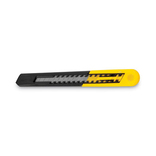 Straight Handle Knife W/retractable 13 Point Snap-off Blade, 9 Mm Blade, 5.13" Plastic Handle, Yellow/gray