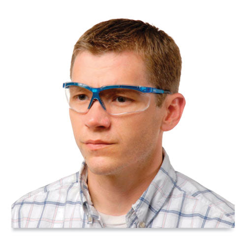 Genesis Safety Eyewear, Translucent Blue/black Frame, Clear Lens