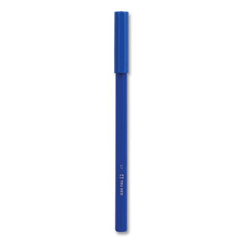 Ballpoint Pen, Stick, Fine 0.7 Mm, Blue Ink, Blue Barrel, Dozen