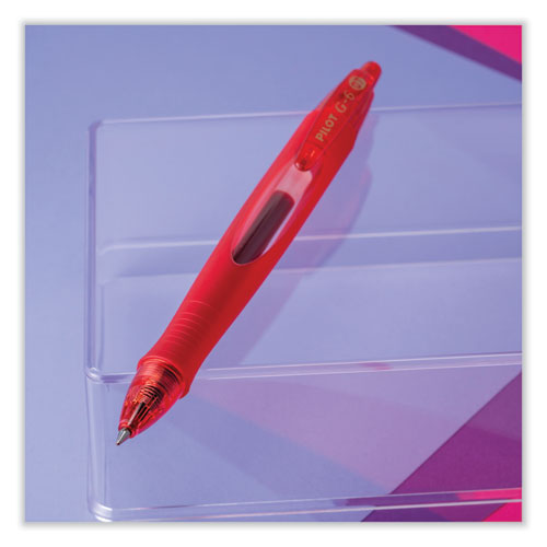 G6 Gel Pen, Retractable, Fine 0.7 Mm, Red Ink, Red Barrel