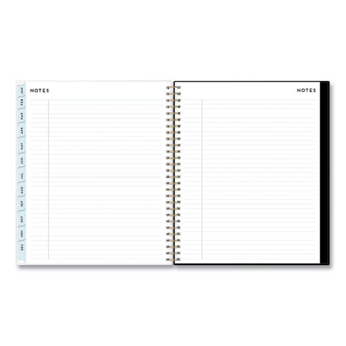 Baccara Dark Monthly Planner, Baccara Dark Floral Artwork, 10 X 8, Gray/black/gold Cover, 12-month (jan To Dec): 2024