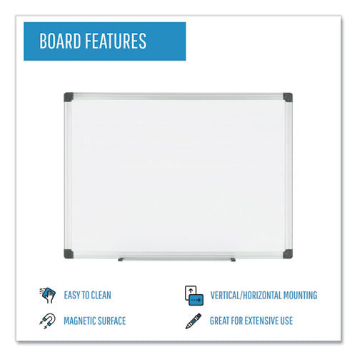 Porcelain Value Dry Erase Board, 48 X 96, White Surface, Silver Aluminum Frame