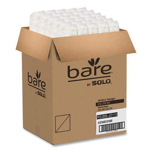 Bare Eco-forward Paper Cold Cups, 5 Oz, Green/white, 100/sleeve, 30 Sleeves/carton