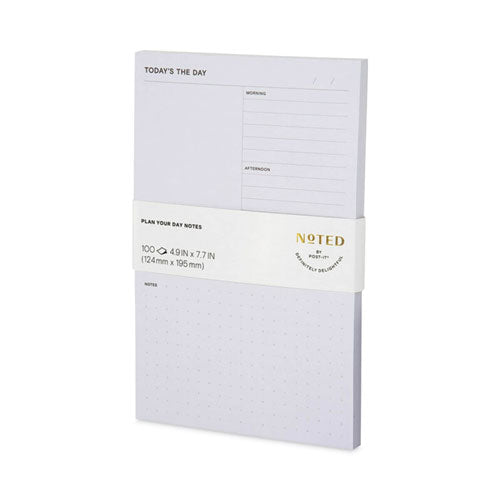 Adhesive Daily Planner Sticky-note Pads, Daily Planner Format, 4.9" X 7.7", Gray, 100 Sheets/pad