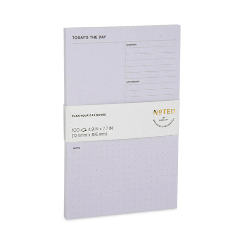 Adhesive Daily Planner Sticky-note Pads, Daily Planner Format, 4.9" X 7.7", Gray, 100 Sheets/pad