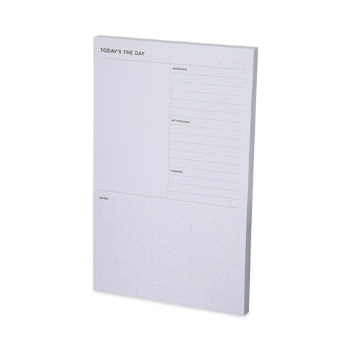 Adhesive Daily Planner Sticky-note Pads, Daily Planner Format, 4.9" X 7.7", Gray, 100 Sheets/pad