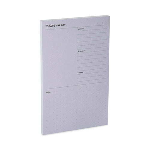 Adhesive Daily Planner Sticky-note Pads, Daily Planner Format, 4.9" X 7.7", Gray, 100 Sheets/pad