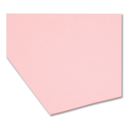 Reinforced Top Tab Colored File Folders, 1/3-cut Tabs: Assorted, Letter Size, 0.75" Expansion, Pink, 100/box