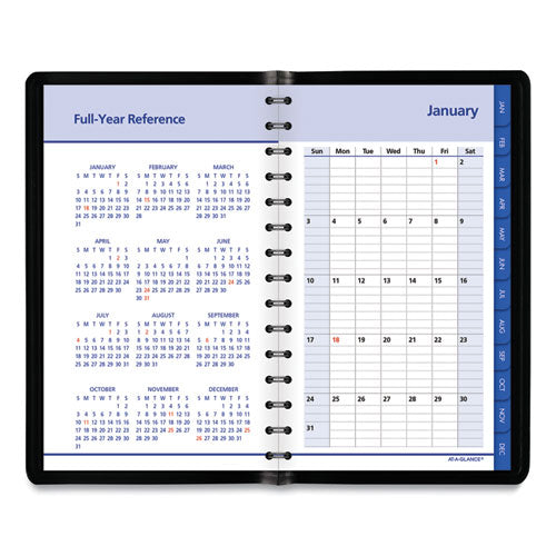 Quicknotes Daily/monthly Appointment Book, 8.5 X 5.5, Black Cover, 12-month (jan To Dec): 2023